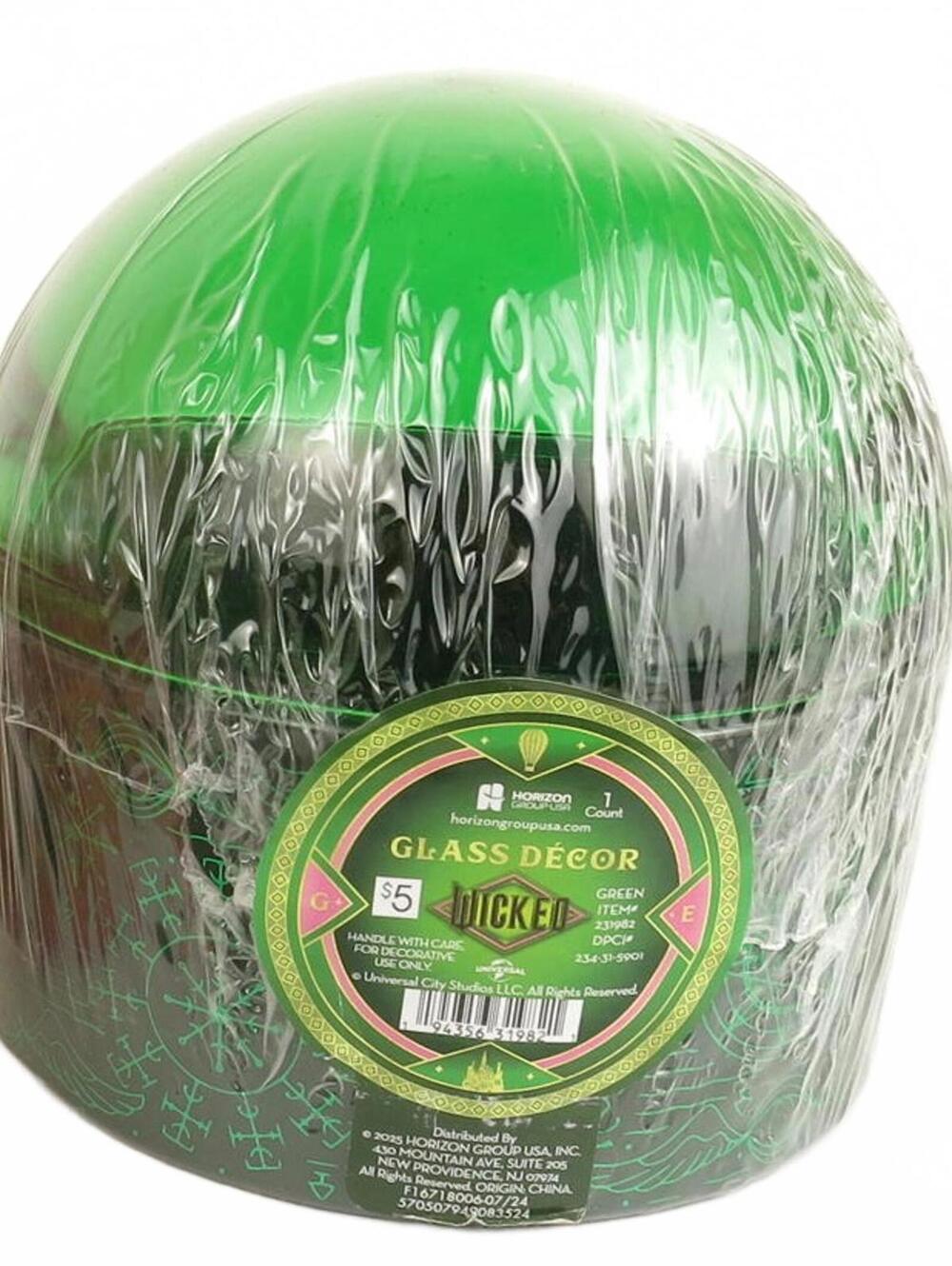 Wicked Movie Elphaba Glass Decor Green Trinket Box New Sealed